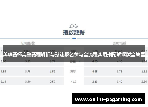 英联赛杯完整赛程解析与球迷报名参与全流程实用指南解读版全集篇 英联赛杯完整赛程解析与球迷报名参与全流程实用指南解读版全集篇